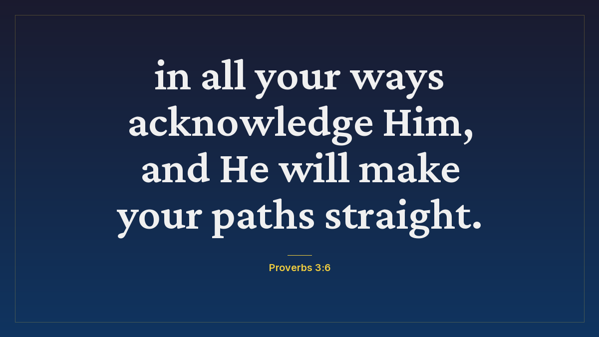Proverbs 3:6 bible verse wallpaper — in all your ways acknowledge Him, and He will make your paths straight.
